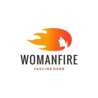 vrouw brand logo ontwerp vectorillustratie vector