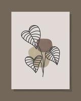 tropisch blad voor wanddecoratie en kamerdecoratie vector