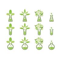 groene laboratorium logo set vector