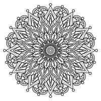 cirkelvormig patroon in de vorm van mandala voor henna, mehndi, tatoeage, decoratie. mooie ontspanning zwart-wit ornament. vector