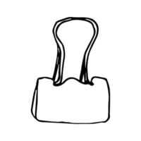 vector bulldog clip clipart. handgetekende kantoorbenodigdheden. voor print, web, ontwerp, decor, logo