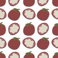 moderne abstracte minimalistische fruit mangosteen naadloze patroon achtergrond vector