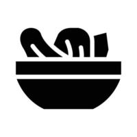 salade plaat glyph pictogram vector symbool illustratie