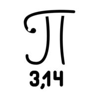 pi nummer glyph pictogram vectorillustratie vector