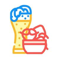 pretzels snack en bier kleur pictogram vectorillustratie vector