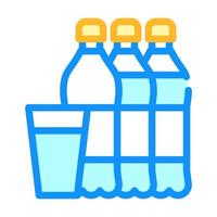 waterflessen en beker kleur pictogram vectorillustratie vector