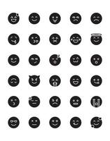 emoji icon set 30 geïsoleerd op witte achtergrond vector