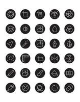 fotobewerking icon set 30 geïsoleerd op witte achtergrond vector