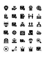 levering icon set 30 geïsoleerd op een witte achtergrond vector