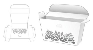 ongelijke rechthoekige stenciled box gestanste sjabloon en 3D-mockup vector