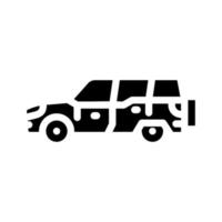 suv hoog kruis auto glyph pictogram vectorillustratie vector