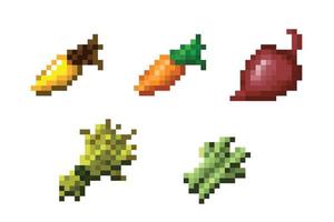 spelconcept, aanpasbare vector, pixelart, veggie vector