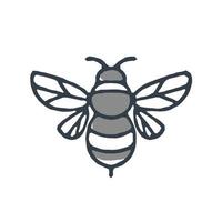 hommel bij pictogram monoline vector