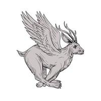 wolpertinger lopende kant tekening vector