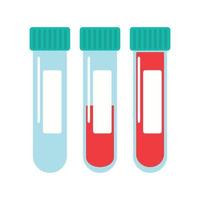 medische reageerbuizen voor bloedanalyse met labels. vectorillustratie in platte minimalistische stijl. vector