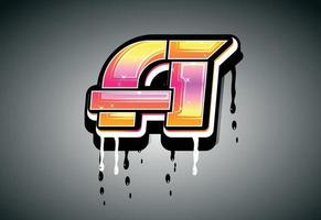 3D-lettergraffiti met druppeleffect vector