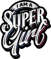 super meisje belettering typografie vector