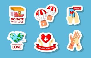 menselijke solidariteit op wereld humanitaire dag sticker vector