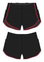 kinderen zomer shorts broek mode platte schets vector illustratie zwarte kleur sjabloon