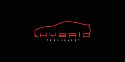 modern hybride-tech toekomstig autotechnologie logo-ontwerp vector