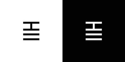 eenvoudige en unieke letter hij initialen logo-ontwerp vector