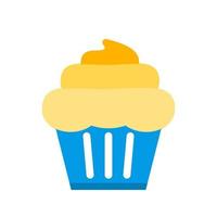 crème cupcake plat veelkleurig pictogram vector