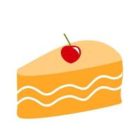 plakje cake ii plat veelkleurig pictogram vector