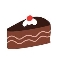 plakje cake ik plat veelkleurig pictogram vector