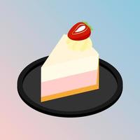 bord aardbeien cheesecake vector