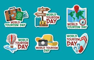 wereld toerisme dag sticker vector