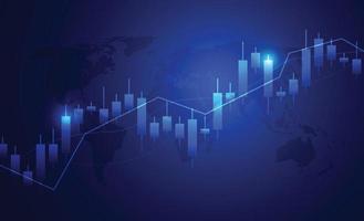 zakelijke kaars stok grafiek grafiek van de aandelenmarkt investeringen handel op witte achtergrond ontwerp. bullish point, trend van grafiek. vector illustratie