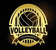 illustratie van gouden volleybal logo of symbool vector