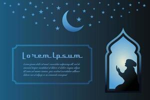 islamitisch bidden groet nacht wallpaper achtergrond vector