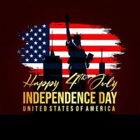 4 juli Verenigde Staten Onafhankelijkheidsdag wenskaart. vector