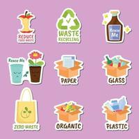 sticker inzameling of recycling thuis vector