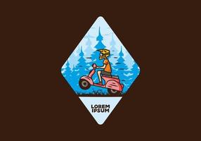 staande scooter in het bos illustratie vector
