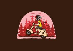 staande scooter in het bos illustratie vector