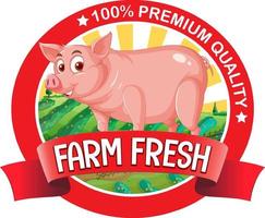 varkensboerderij vers logo voor varkensvleesproducten vector