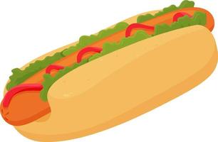 hotdog in cartoon-stijl geïsoleerd vector