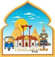 bangkok thailand landmark logo banner vector