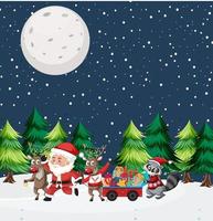 Kerstthema met santa en cadeautjes vector