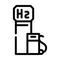 waterstof tankstation lijn pictogram vectorillustratie vector