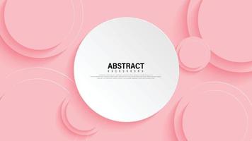 witte cirkel papier gesneden stijl. met pastel cirkel achtergrond abstracte vector rendering 3D-vorm. minimale wandscène. vector illustrator