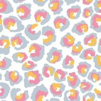 abstracte regenboog luipaard naadloze vector patroon. trendy veelkleurige cartoontextuur voor prints, stof, behang, inpakpapier.
