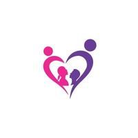 familie liefde logo sjabloon ontwerp vector, hart en mensen logo combinatie, cardiologie en familie symbool of pictogram. vector