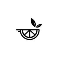 stuk sinaasappel, creatief ontwerp fruit logo vector illustratie minimale flat