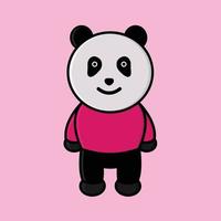 schattige panda-mascotte met een roze trui van illustratsion vector