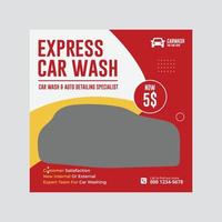 express car wash social media bericht vector