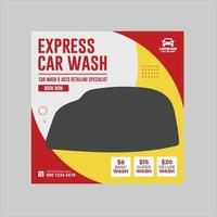 express car wash social media bericht vector