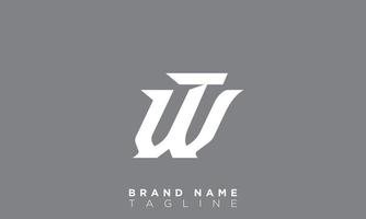 wt alfabet letters initialen monogram logo tw, w en t vector